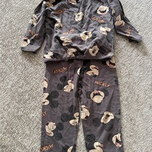 Disney Gray and Cream Mickey Mouse Pajama Set